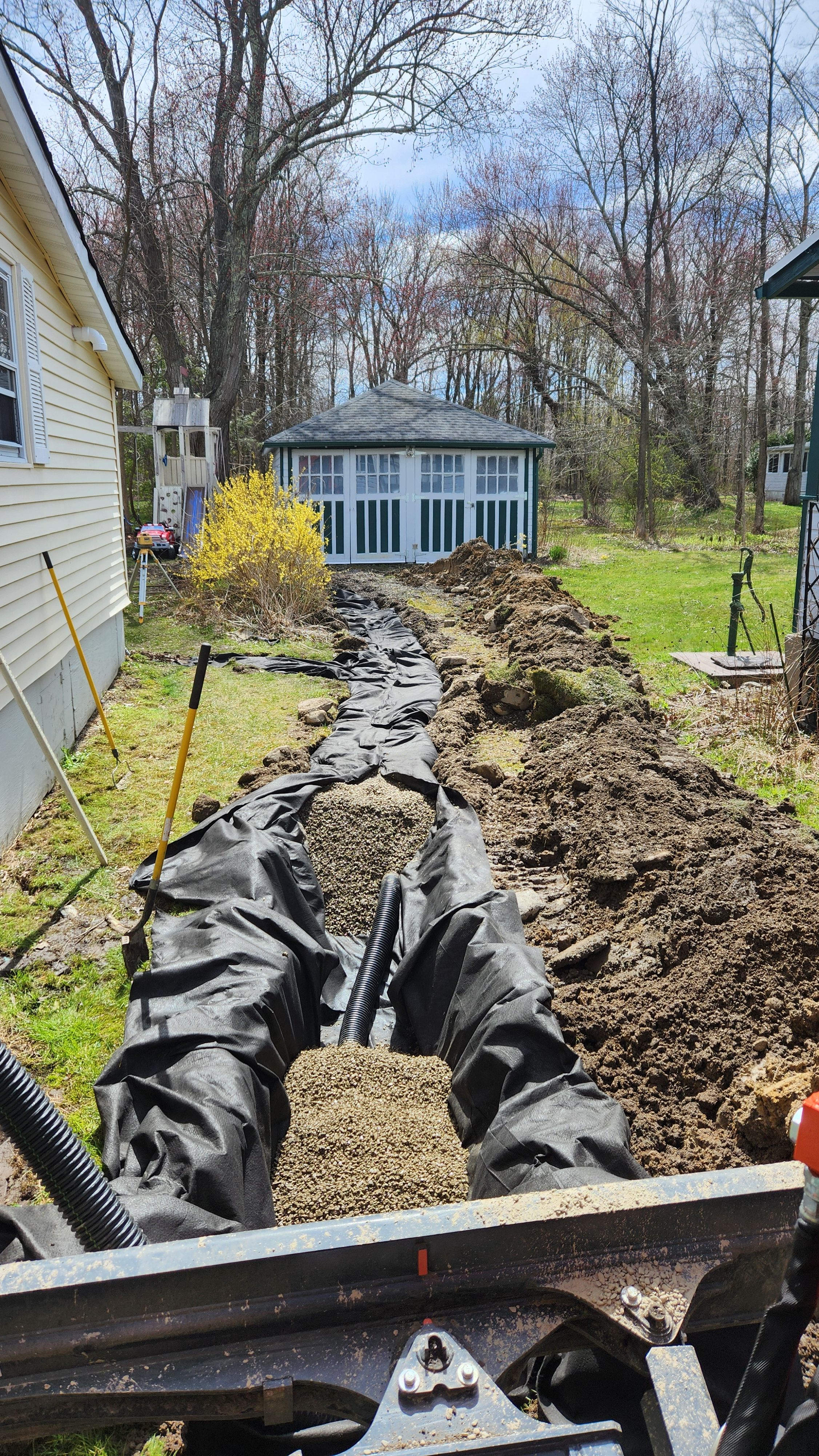 French drain, new driveway